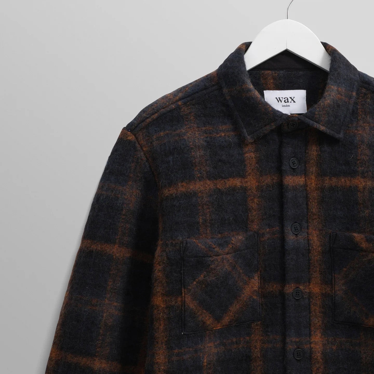 Whiting Overshirt, Drawn Check - Teal / Orange