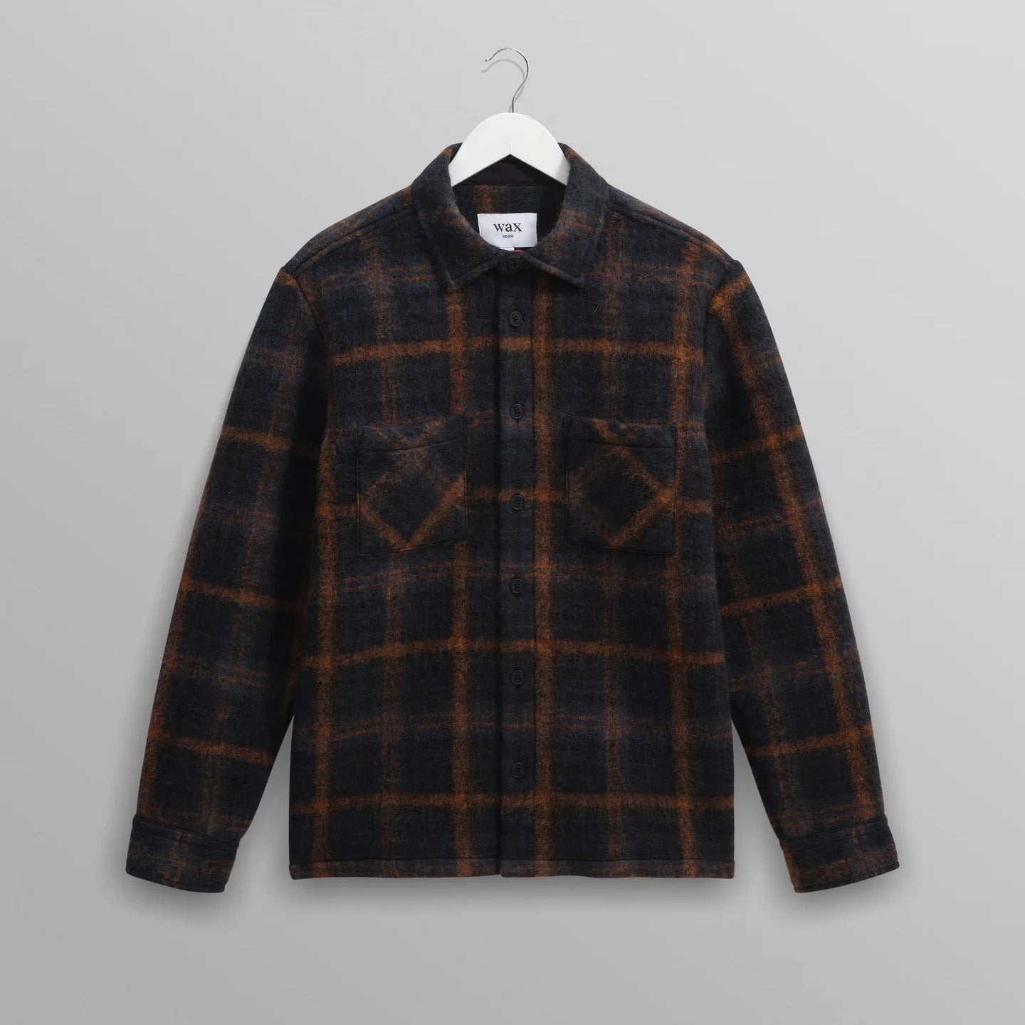 Whiting Overshirt, Drawn Check - Teal / Orange