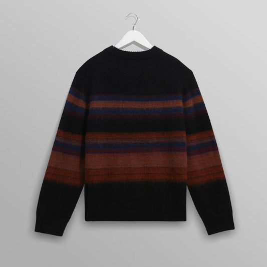 Wilde Crew Brush Stripe Wool Crewneck - Black / Dark Multi