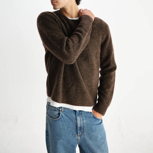 Wilde Crew Fluffy Wool Crewneck - Brown