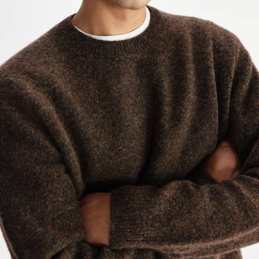 Wilde Crew Fluffy Wool Crewneck - Brown