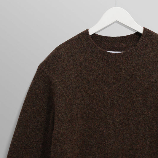 Wilde Crew Fluffy Wool Crewneck - Brown