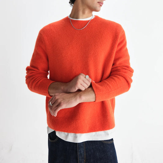 Wilde Crew Fluffy Wool Crewneck - Orange