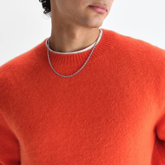 Wilde Crew Fluffy Wool Crewneck - Orange