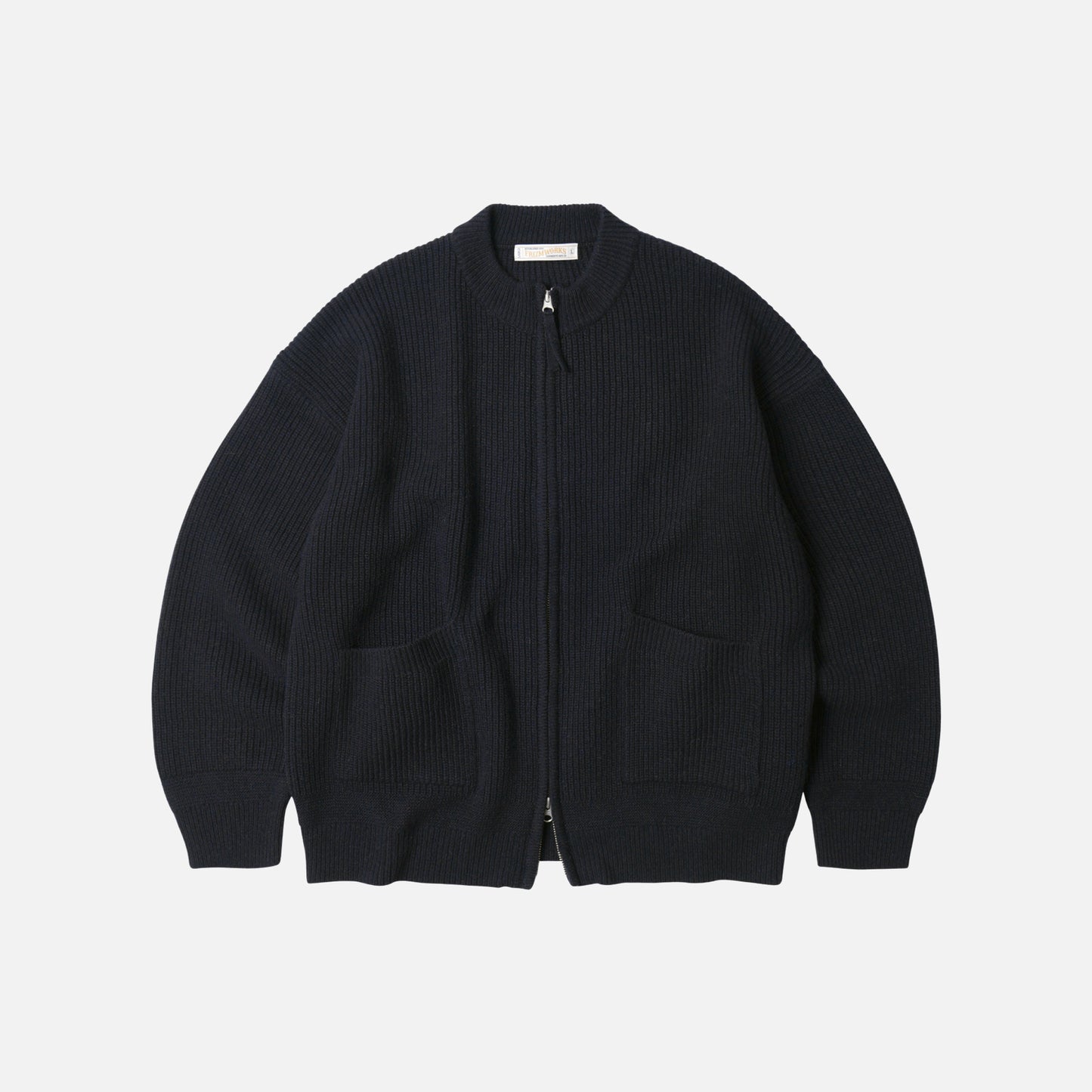 Wool Deck Zipup Cardigan - Navy
